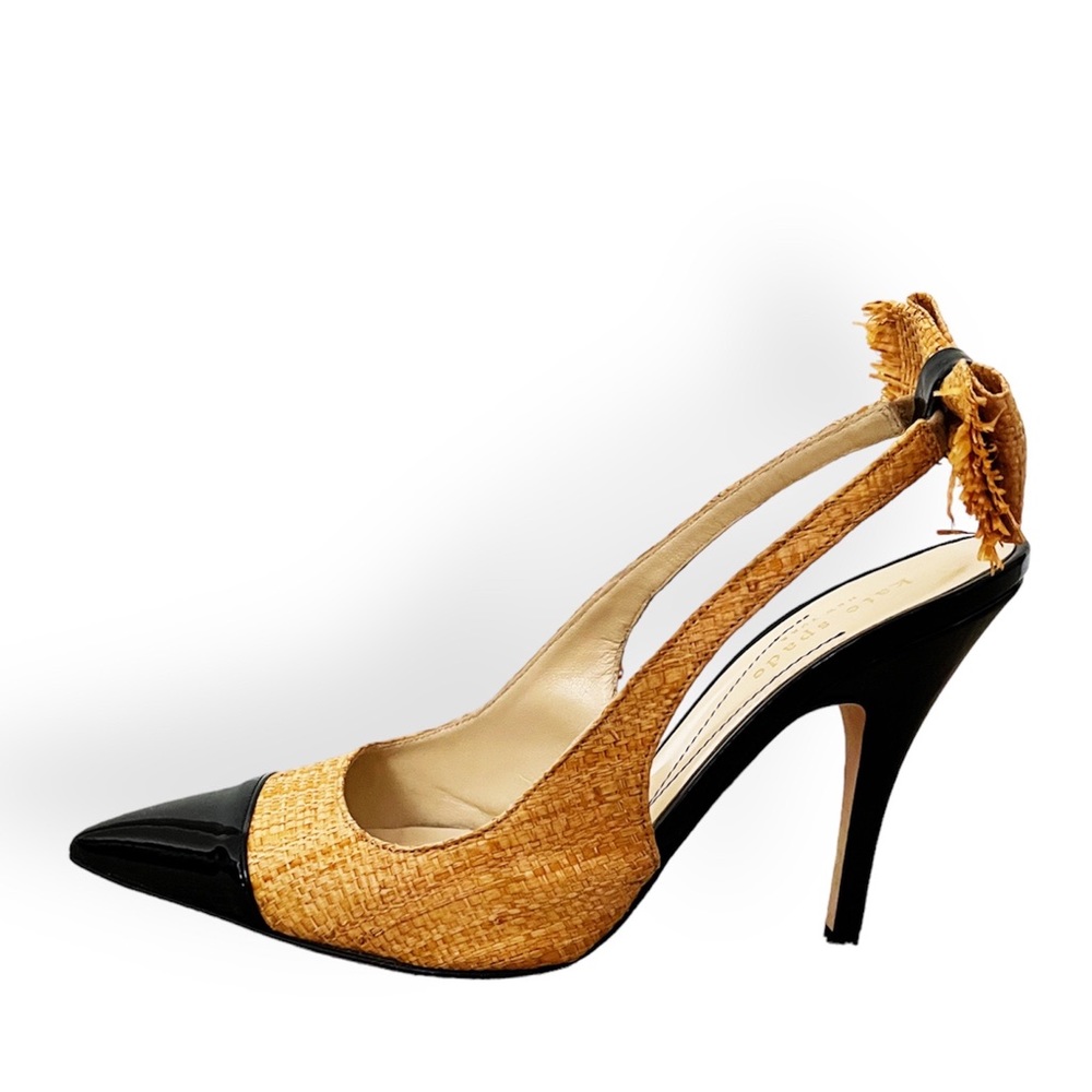 Kate Spade Raffia Pointed Toe Slingback Heels - Picture 2 of 7